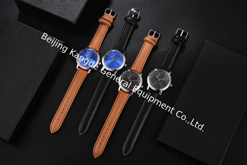 WJ-8109 Newest Starry Sky Face Design Attractive Leather Band Vogue Quartz OEM Male Waterproof Watch