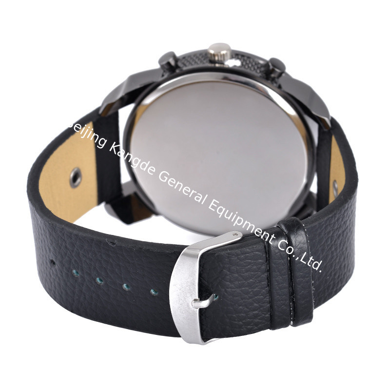 WJ-5381 personality double time fashion student quartz charming leather men watch