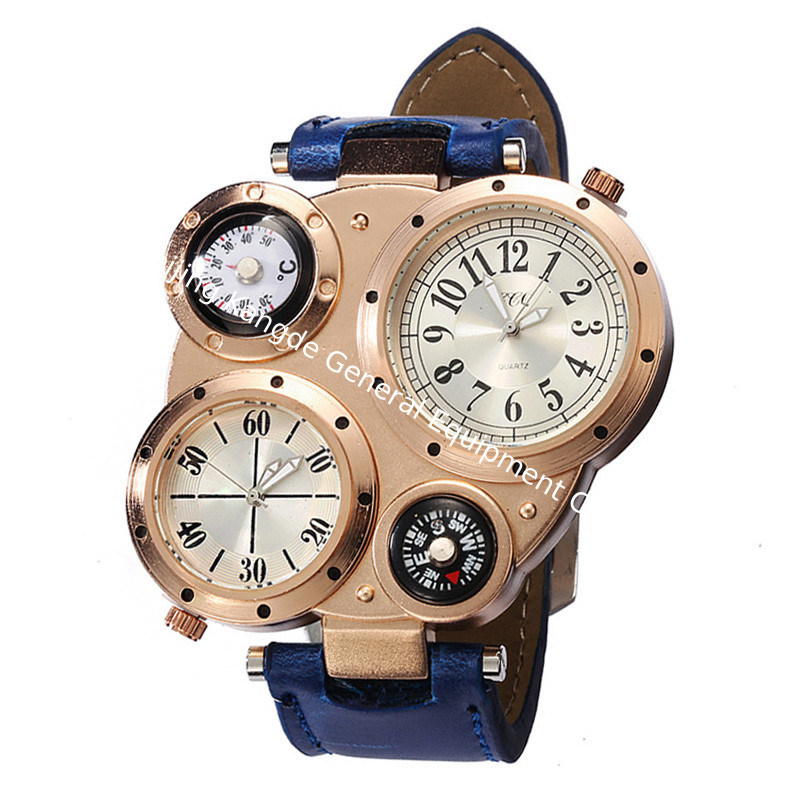 WJ-5281 multifunction water resistant double movement with compass personality newest men watch