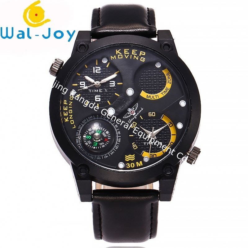 WJ-6641 Double Movement Big Dial Leather Men Watch