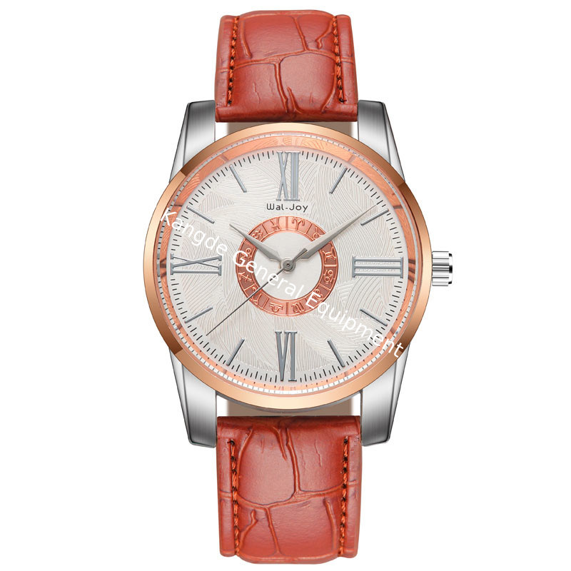 WJ-8106 Simple Leather Band Accept LOW MOQ Add Your Logo Custom Men Watches Wal-Joy Hot Sale Business Male Wrist Watch