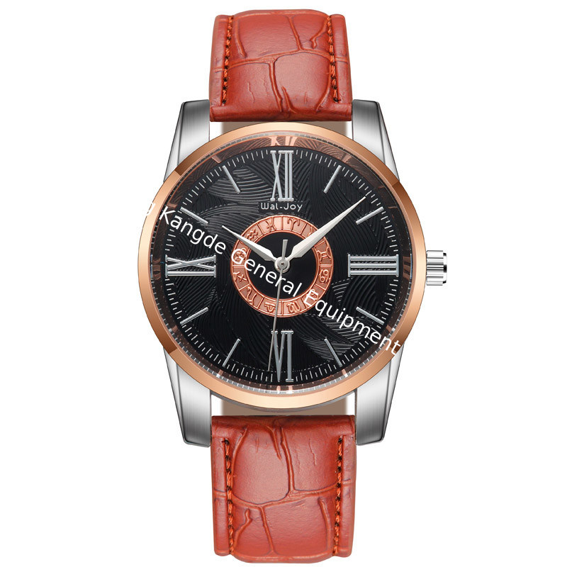 WJ-8106 Simple Leather Band Accept LOW MOQ Add Your Logo Custom Men Watches Wal-Joy Hot Sale Business Male Wrist Watch