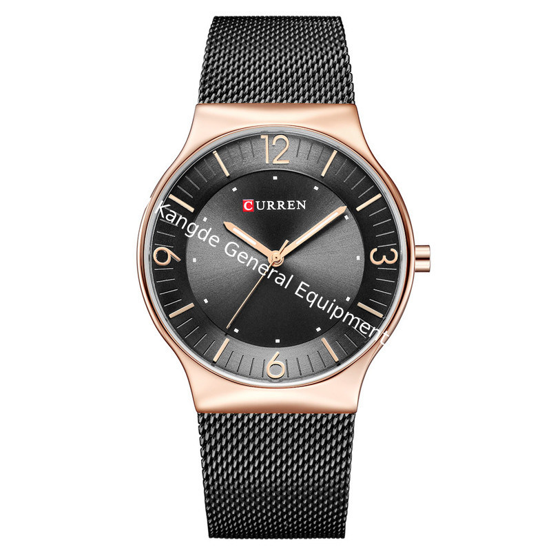 WJ-7428 CURREN 8304 Ultra-thin Round Luxury Men's Watch Minimalist Digital Net Band Wrist-watch Waterproof Imported Wick Watch