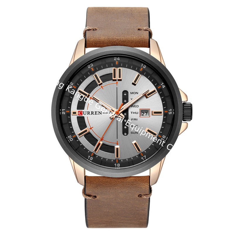 WJ-7601 New CURREN Brand fashionable Amazon Men's Quartz Belt Watch 30 Meters Waterproof Japanese Core Watch