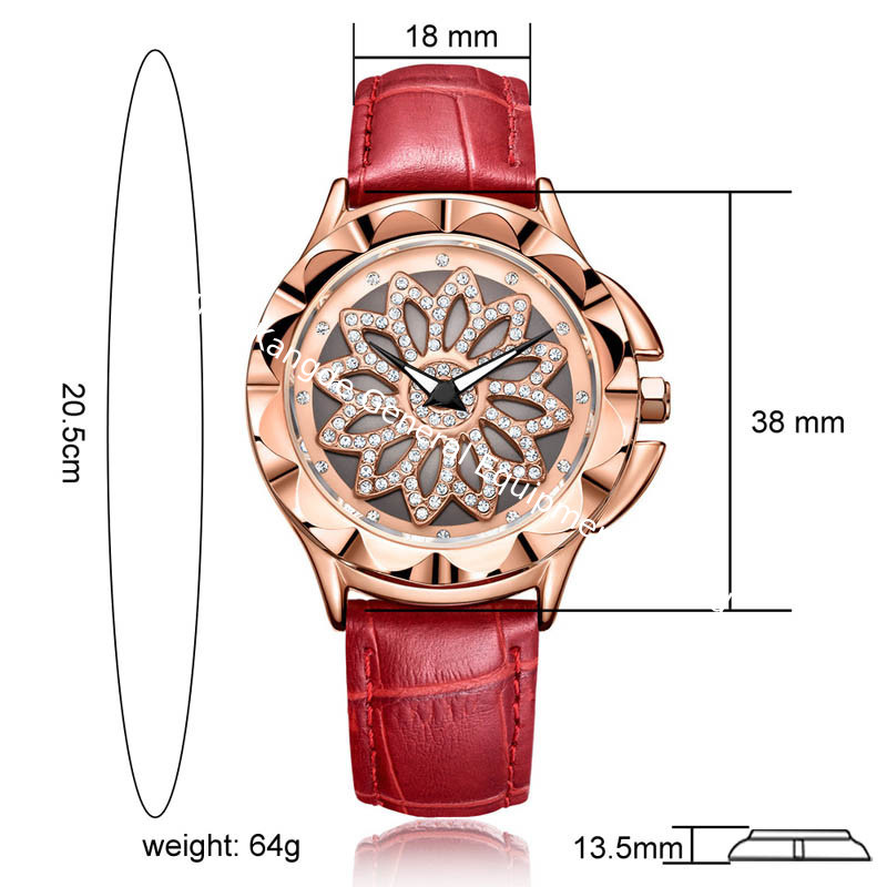 WJ-7603 Miss MEGIR Magel 2059 Fashionable Quartz Watch Water Diamond Decorative Dial Luxury Women's Watch