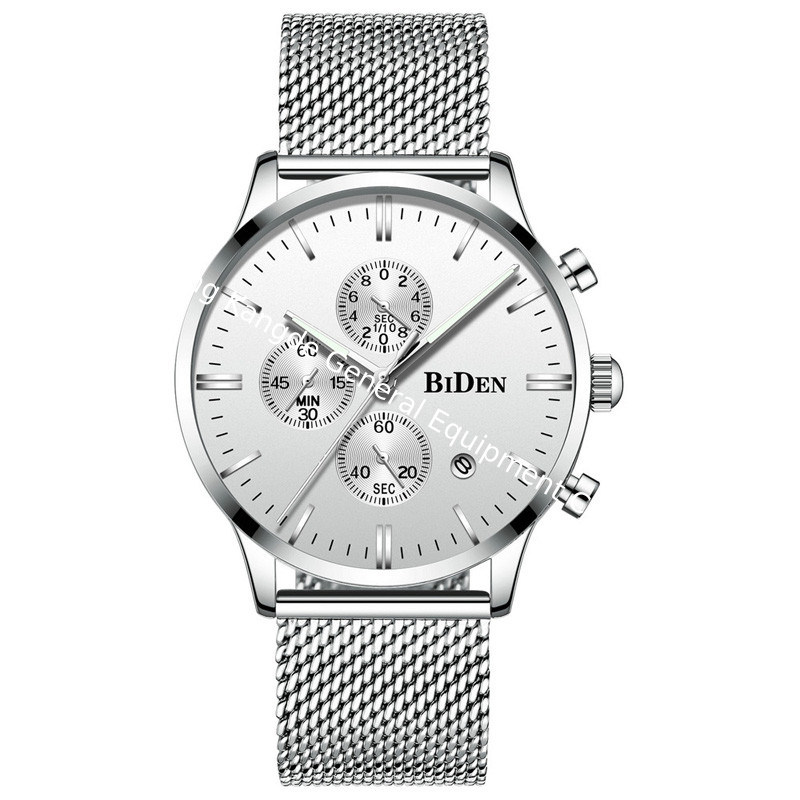 WJ-7394 Vogue Waterproof Stainless Steel Wrist Watches Business Men Handwatches Water Resistant Date Quartz Watches