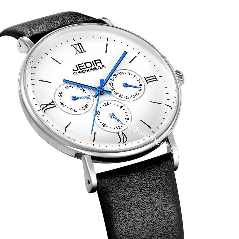 WJ-7396 Wholesales JEDIR Brand Men Watches Latest Design 3ATM Quartz Handwatches Auto Date Day Leather Wrist Watches