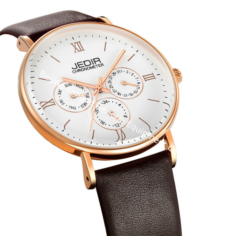 WJ-7396 Wholesales JEDIR Brand Men Watches Latest Design 3ATM Quartz Handwatches Auto Date Day Leather Wrist Watches