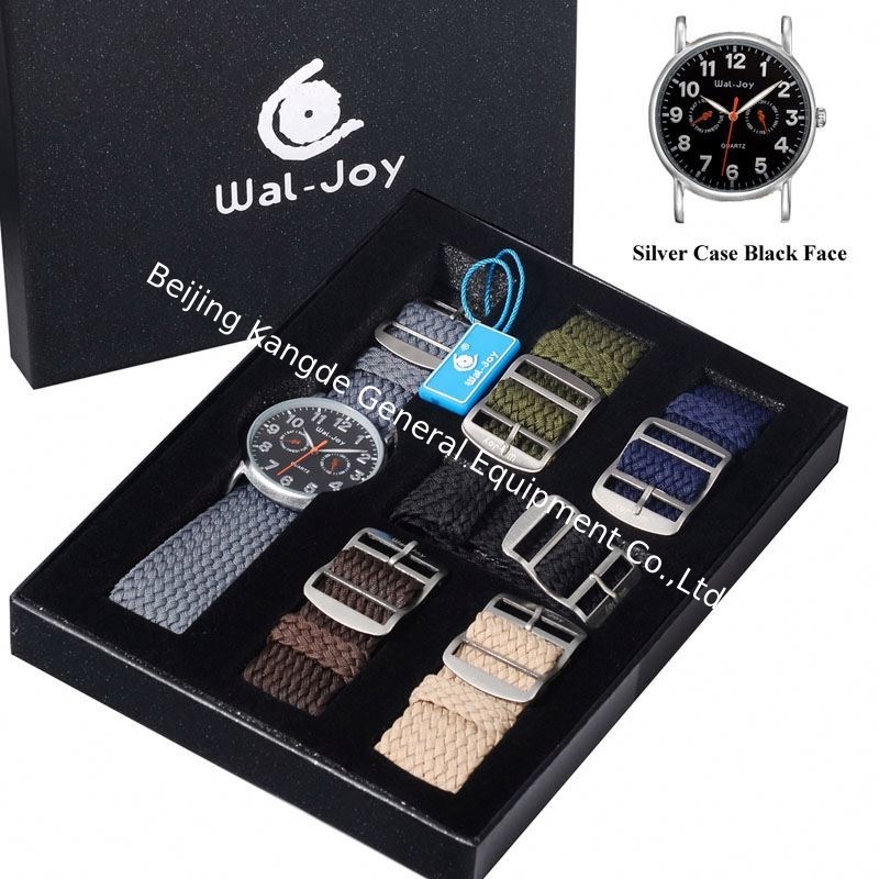 Wal-Joy Brand Knitted Strap Luxury Box Set Outdoor Quartz Men Watches 2017