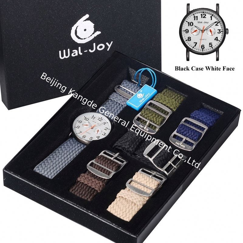 Wal-Joy Brand Knitted Strap Luxury Box Set Outdoor Quartz Men Watches 2017