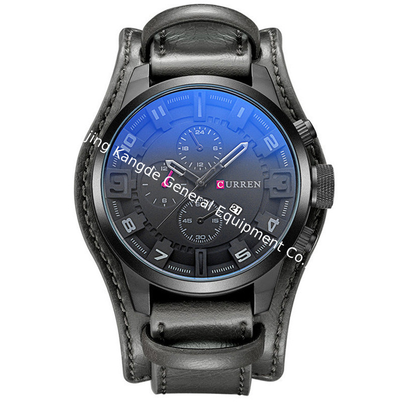 WJ-5911 CURREN 8225 High-end Casual Men's Dial Calendar Watch Waterproof Blue light Quartz Leather Wrist-watch