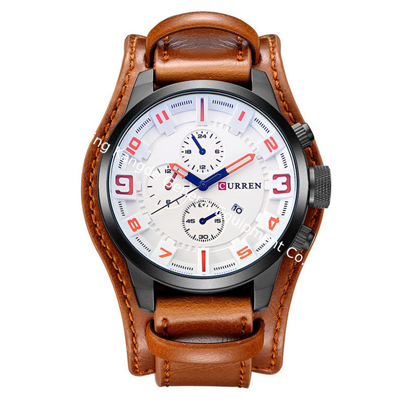 WJ-5911 CURREN 8225 High-end Casual Men's Dial Calendar Watch Waterproof Blue light Quartz Leather Wrist-watch