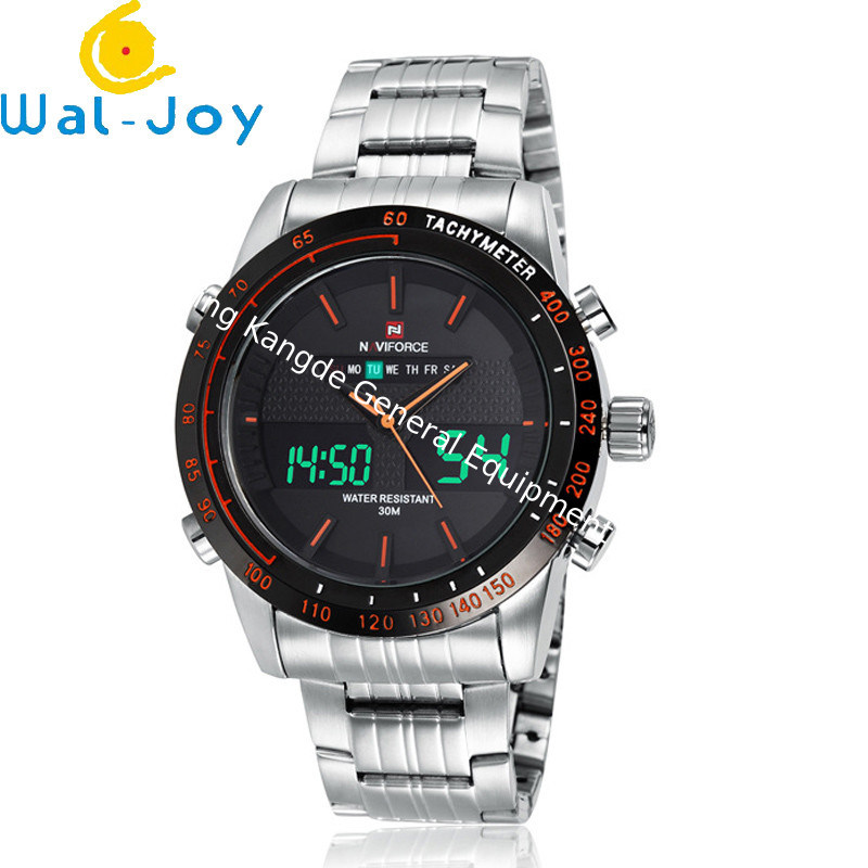 WJ-5004 New Mens Brand NAVIFORCE Watches Stainless Steel Wrist Watches Auto Date Week Designer Hours Men Watch
