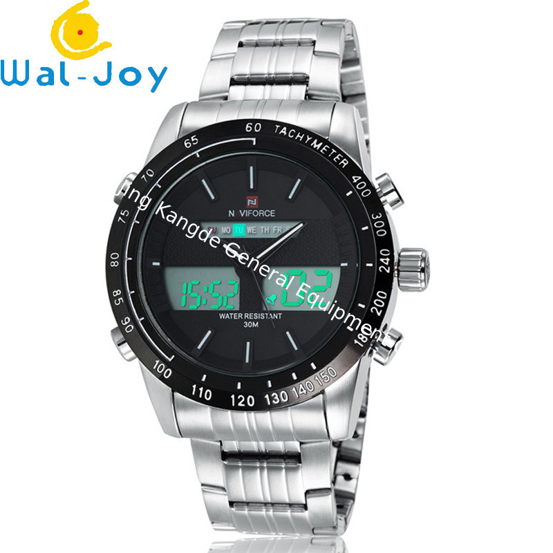 WJ-5004 New Mens Brand NAVIFORCE Watches Stainless Steel Wrist Watches Auto Date Week Designer Hours Men Watch