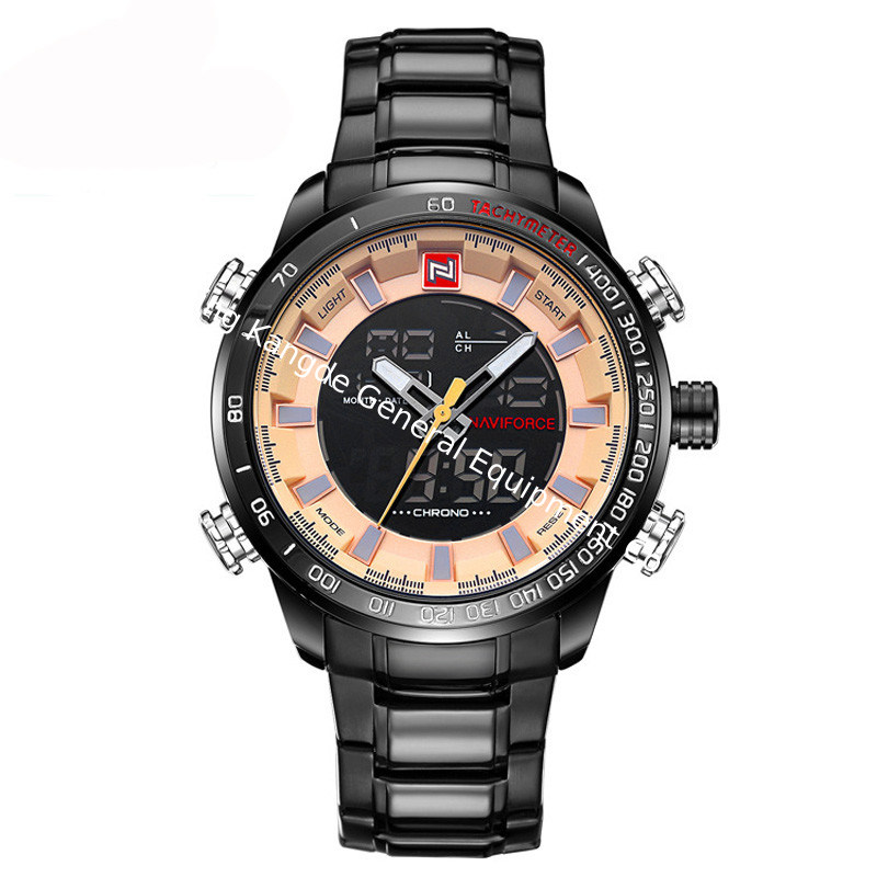 WJ-6308 Naviforce Day Date Brand Quartz Handwatches  Japan Movt Men Watches Stainless Steel Waterproof Watchwatches