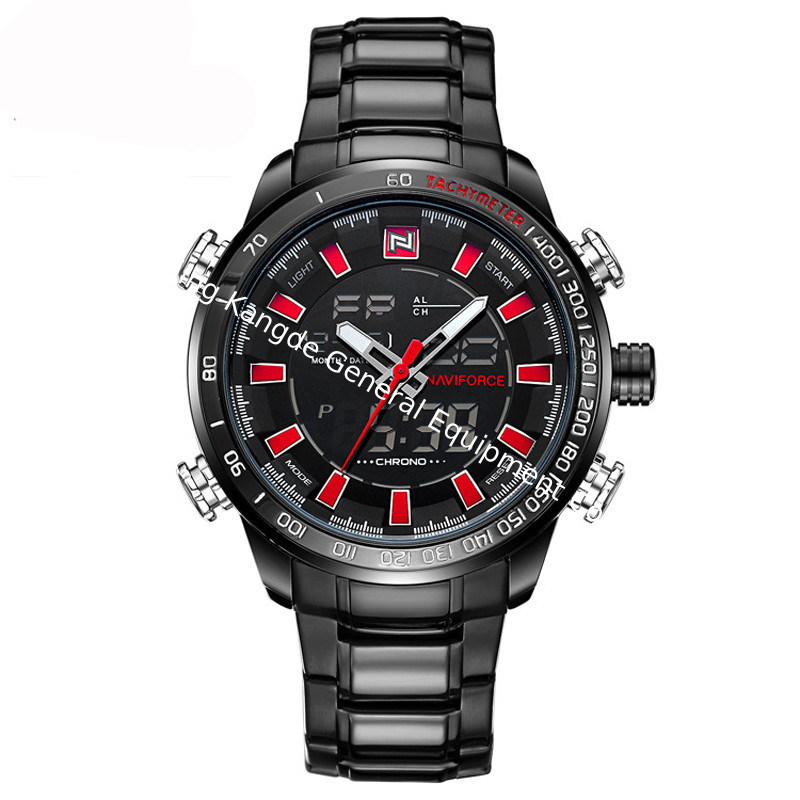 WJ-6308 Naviforce Day Date Brand Quartz Handwatches  Japan Movt Men Watches Stainless Steel Waterproof Watchwatches