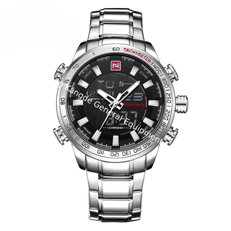WJ-6308 Naviforce Day Date Brand Quartz Handwatches  Japan Movt Men Watches Stainless Steel Waterproof Watchwatches