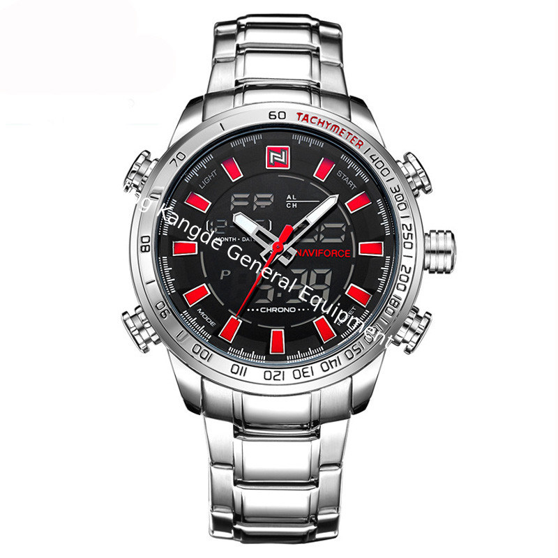WJ-6308 Naviforce Day Date Brand Quartz Handwatches  Japan Movt Men Watches Stainless Steel Waterproof Watchwatches