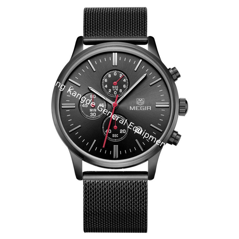 WJ-5263 MEGIR Brand Fashion Multifunction 3ATM Water Resistant Outdoor Men Stainless Steel Sport Watch