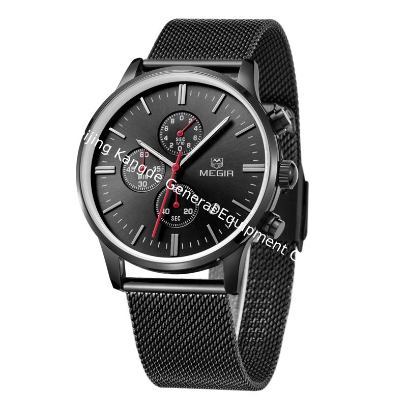 WJ-5263 MEGIR Brand Fashion Multifunction 3ATM Water Resistant Outdoor Men Stainless Steel Sport Watch