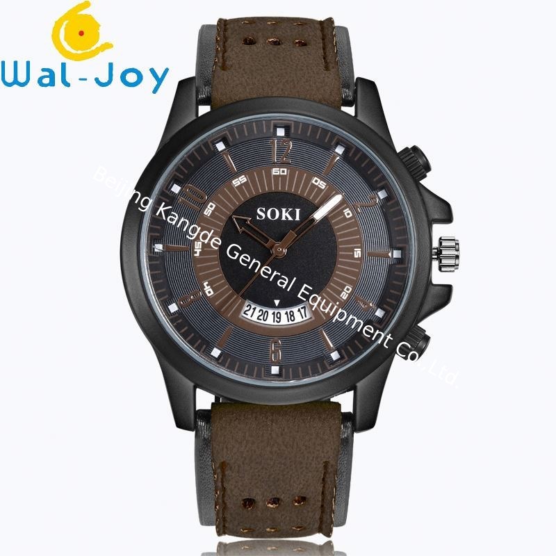WJ-6931 2018 SOKI Brand New Design Match Color Leather Watches for Men Quartz Watches With Date