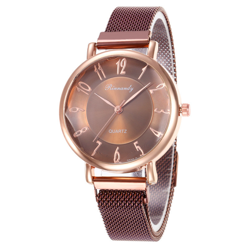 WJ-8569 Good Quality Wholesale Gold Alloy Case Women Hand Magnet Buckle Women Ladies Mesh Watch