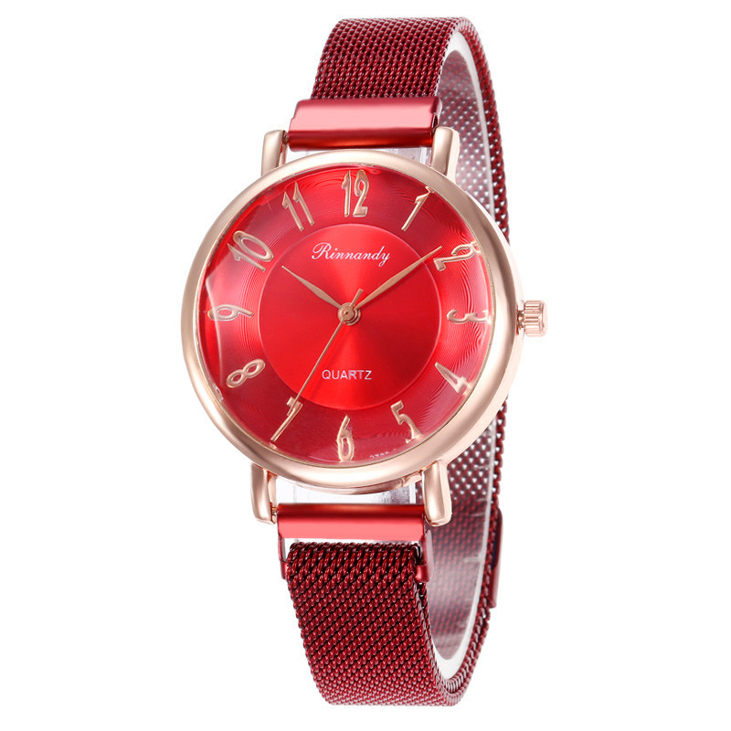 WJ-8569 Good Quality Wholesale Gold Alloy Case Women Hand Magnet Buckle Women Ladies Mesh Watch