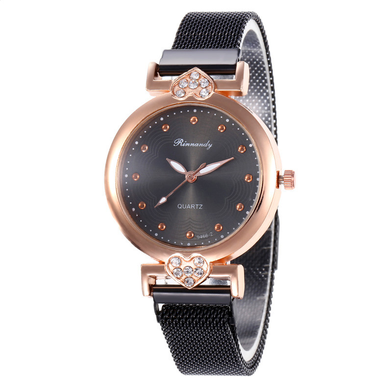 WJ-8565 Wholesale High Quality Alloy Case Rose Gold Hand Magnet Buckle Women Mesh Wrist Watch