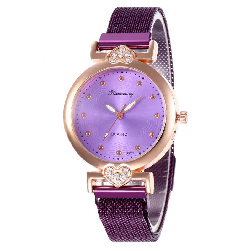 WJ-8565 Wholesale High Quality Alloy Case Rose Gold Hand Magnet Buckle Women Mesh Wrist Watch