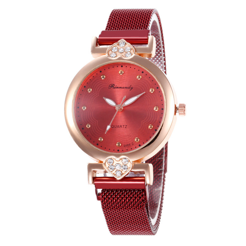 WJ-8565 Wholesale High Quality Alloy Case Rose Gold Hand Magnet Buckle Women Mesh Wrist Watch
