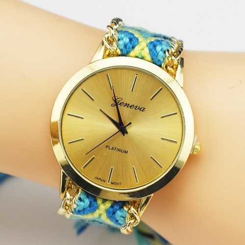 WJ-3118-1 Promotion Geneva Knitted Wrap Bracelet Quartz Watches