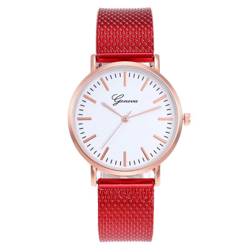WJ-7760 Fashion Women Mesh Strap Wrist Plastic Watch
