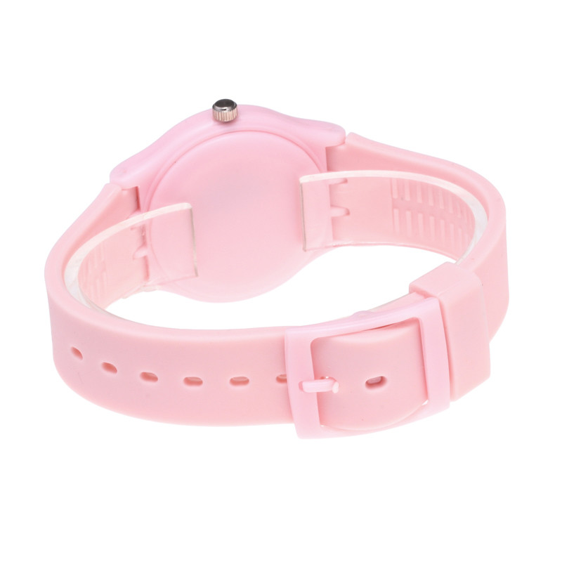 WJ-8378 Beautiful Ladies Silicone Watch Band Plastic Case Watch