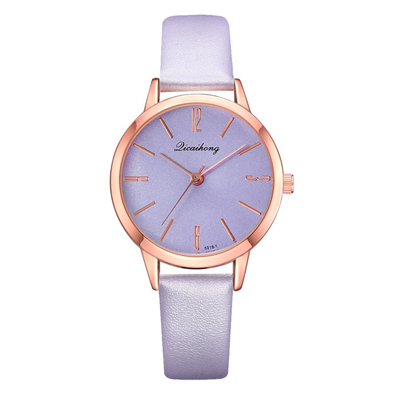 WJ-8455 Fashion Woman Purple Good Quality Gift Alloy Watch Case Lady Leather Watch