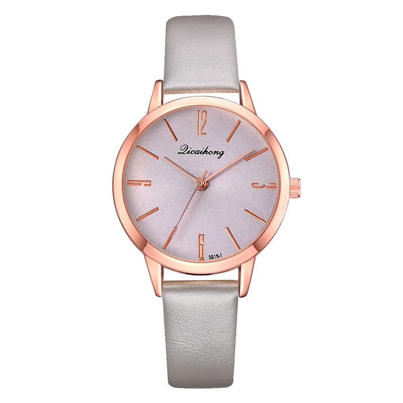 WJ-8455 Fashion Woman Purple Good Quality Gift Alloy Watch Case Lady Leather Watch