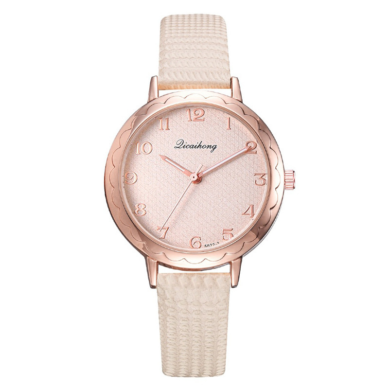 WJ-8452 Fashion Women Good Quality Gift Analog Alloy Watch Case Leather Watch