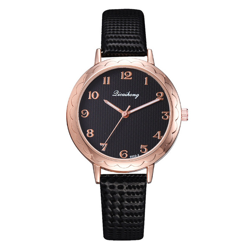 WJ-8452 Fashion Women Good Quality Gift Analog Alloy Watch Case Leather Watch