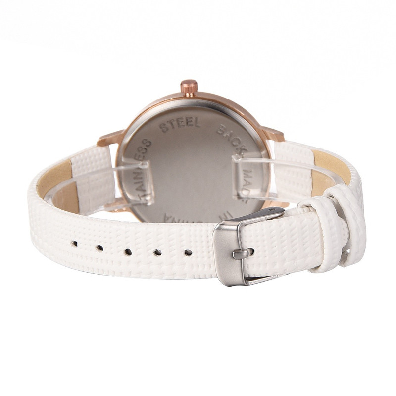 WJ-8452 Fashion Women Good Quality Gift Analog Alloy Watch Case Leather Watch