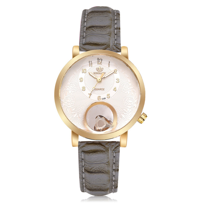 WJ-8442 Women Fashion Wrist Cheap Good Quality Alloy Watch Case Leather Band Watch