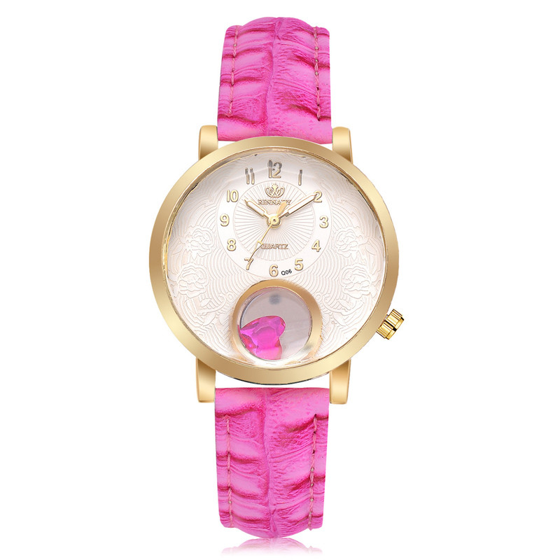WJ-8442 Women Fashion Wrist Cheap Good Quality Alloy Watch Case Leather Band Watch