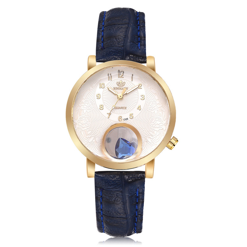 WJ-8442 Women Fashion Wrist Cheap Good Quality Alloy Watch Case Leather Band Watch