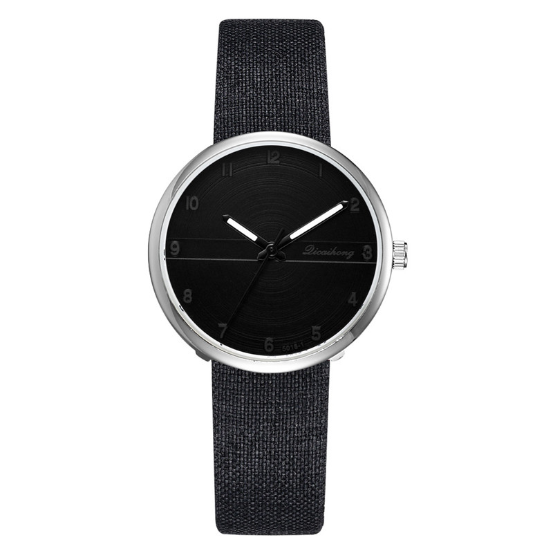 WJ-8443 Women Fashion Blue Band Alloy Watch Case Good Quality Black Leather Watch