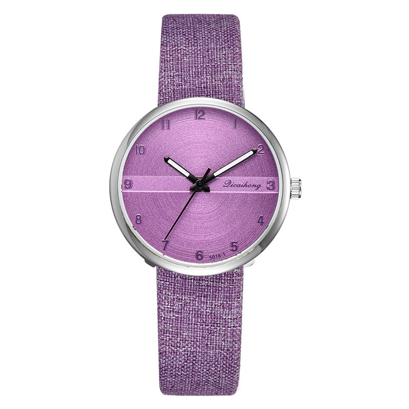 WJ-8443 Women Fashion Blue Band Alloy Watch Case Good Quality Black Leather Watch