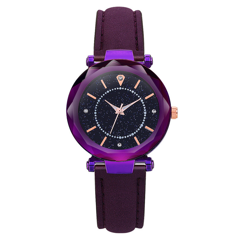 WJ-8416 Women Fashion Wrist Black Band Alloy Case Leather Watch Strap 11 Colors Ladies Wrist Watch