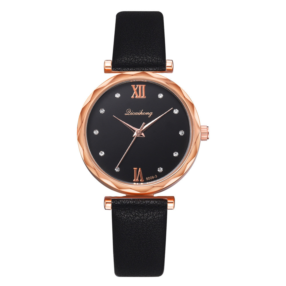 WJ-8413 Women Fashion Alloy Watch Case Leather Women Watch