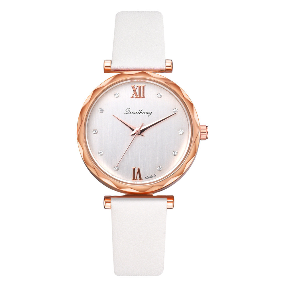 WJ-8413 Women Fashion Alloy Watch Case Leather Women Watch