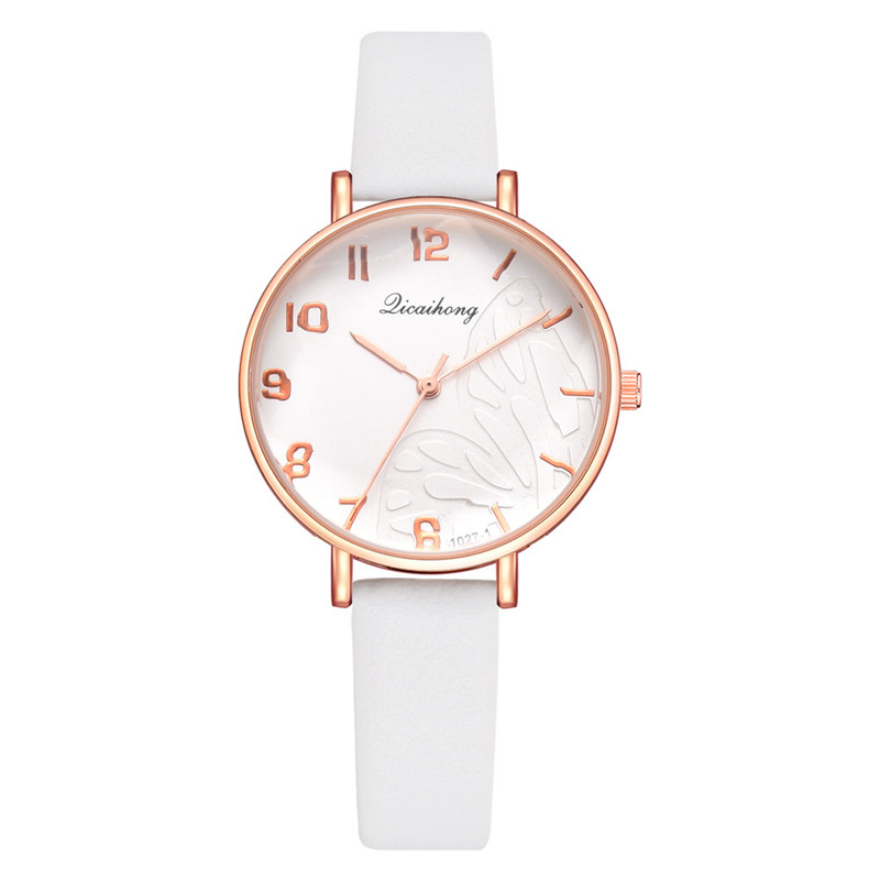 WJ-8412 Fashion Women Quartz Leather Band Alloy Case Watch