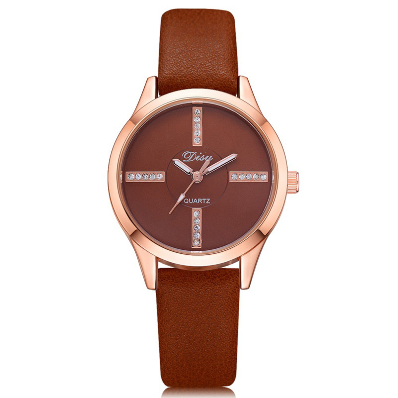 WJ-8394 New Fashion Ladies Alloy Watch Case Leather Watch
