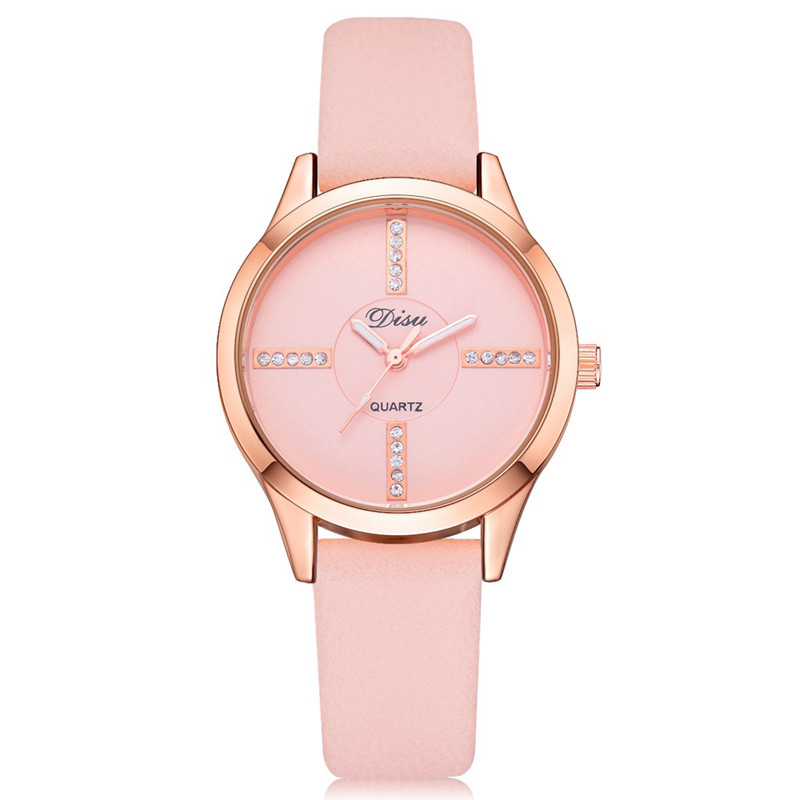 WJ-8394 New Fashion Ladies Alloy Watch Case Leather Watch