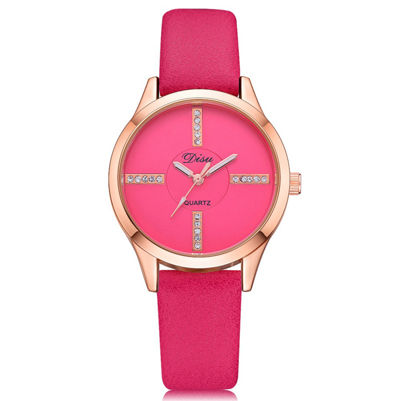 WJ-8394 New Fashion Ladies Alloy Watch Case Leather Watch